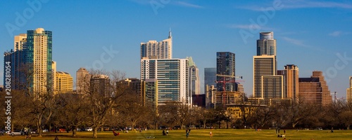 Zilker Park and Austin City Skyline