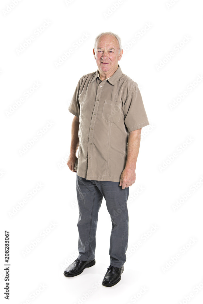 70 year old senior man standing isolated on white background 70 year old senior man standing isolated on white background