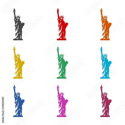 Statue of Liberty icon, color icons set