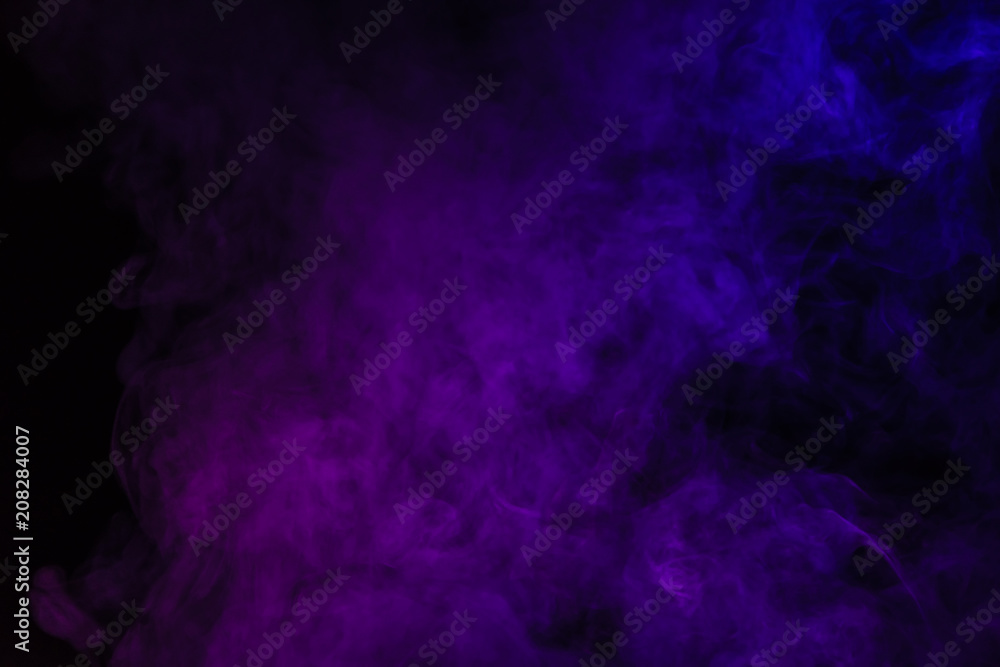 abstract black background with purple smoke