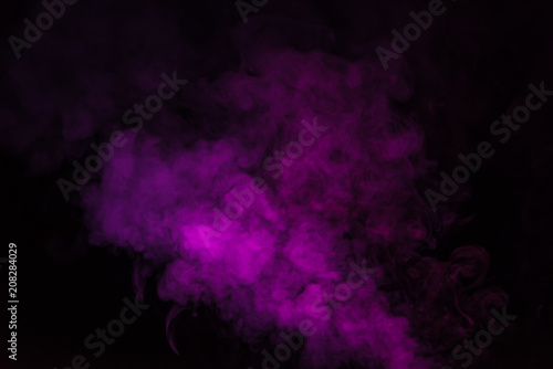 abstract mystical black background with pink smoke