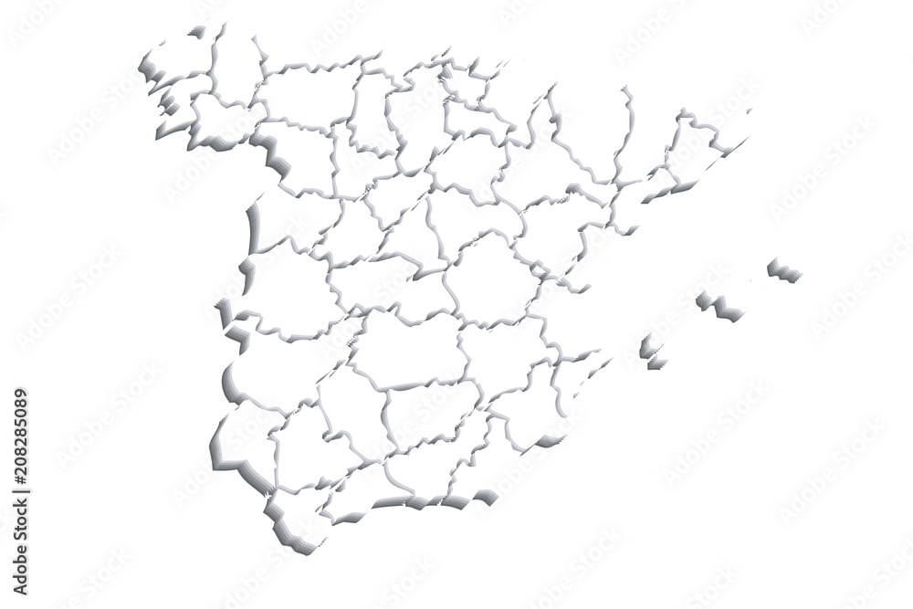 Mapa blanco de España. Mapa blanco de España.