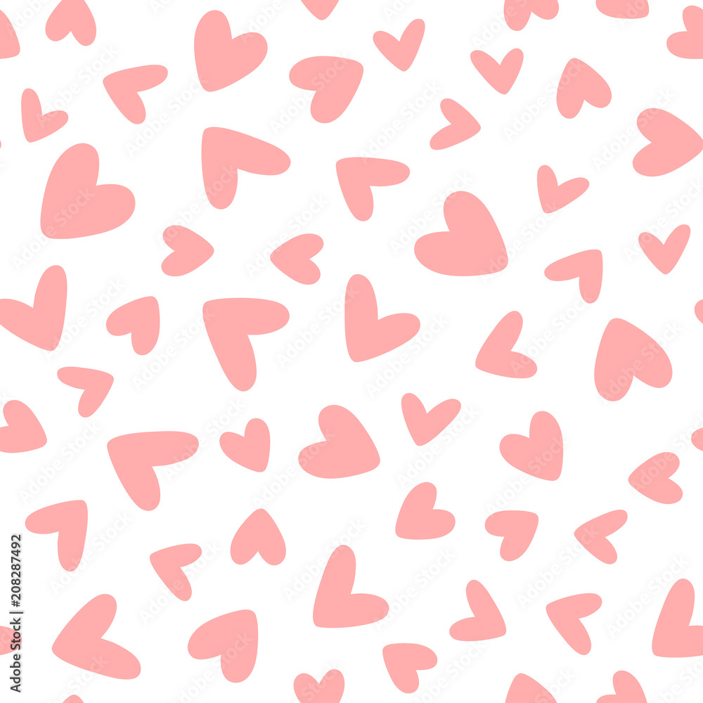 Cute seamless pattern with hearts. Repeated endless romantic print. Cute seamless pattern with hearts. Repeated endless romantic print.