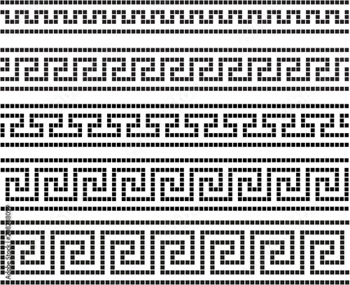Greek seamless mosaic ornament, seamless vintage traditional ornaments.