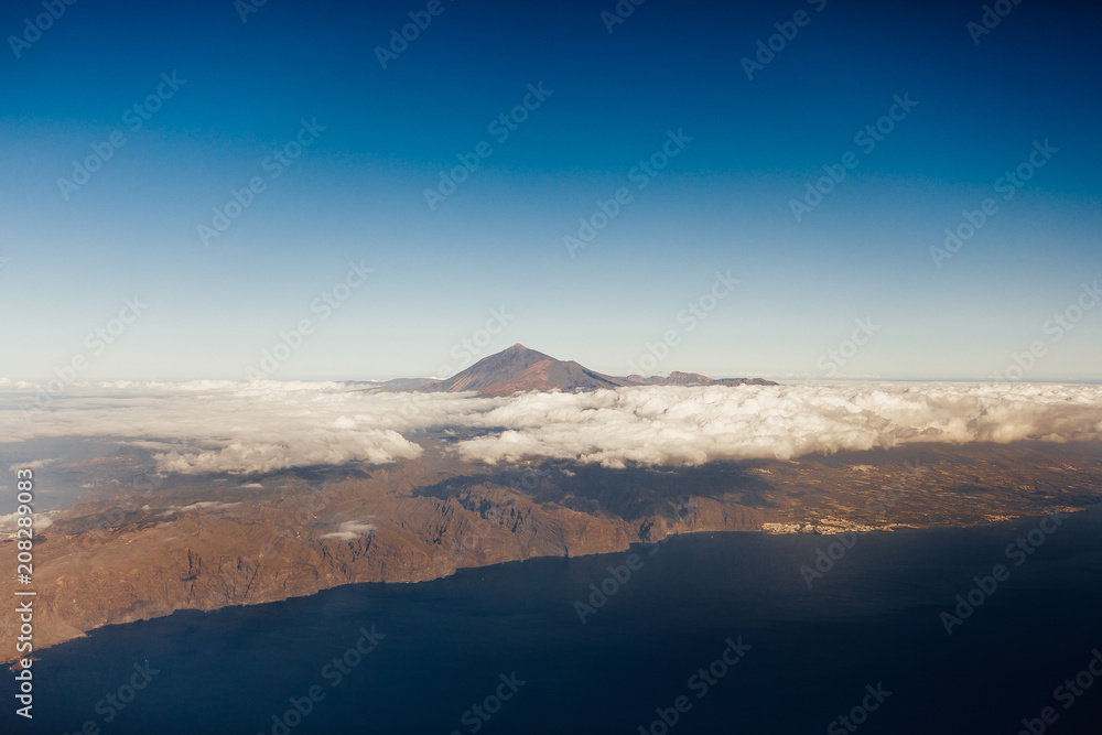 Tenerife island and Mount Teide volcano, aerial view