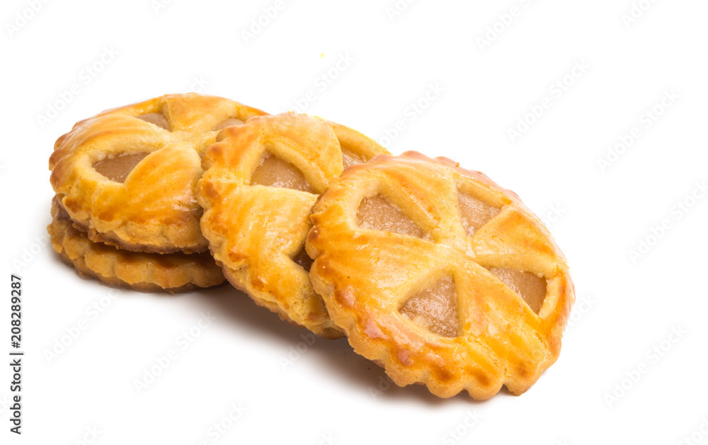 biscuit with apple jam isolated