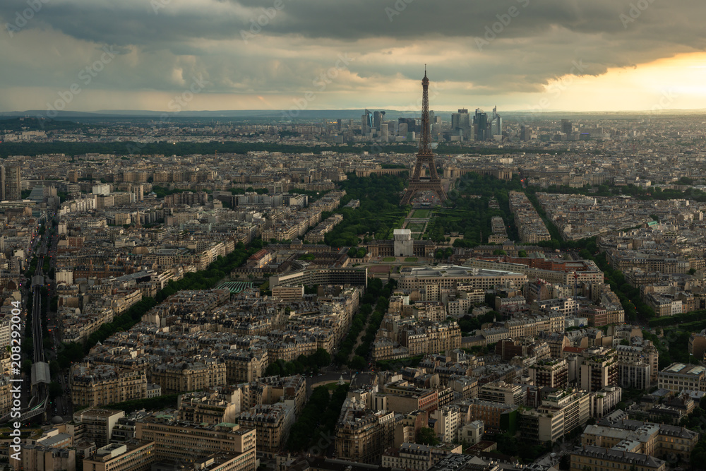 View of Paris during Sunset from the Montparnasse Tower, Paris,