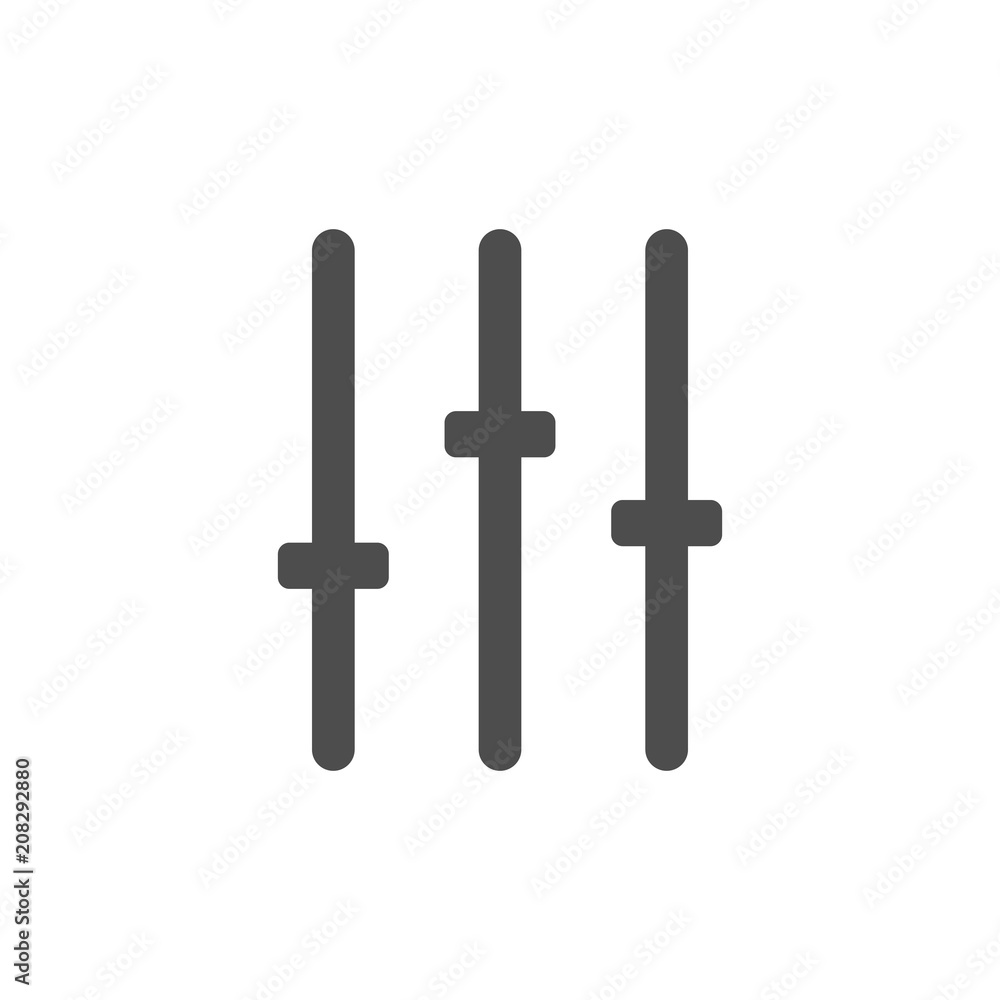 Equalizer, sound mixer, setting icon. Vector illustration, flat design. Equalizer, sound mixer, setting icon. Vector illustration, flat design.