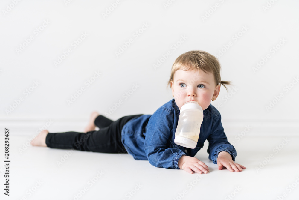Portrait of a young girl on photo studio Portrait of a young girl on photo studio