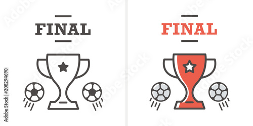 Soccer Final Vector. Championship Cup  Trophy