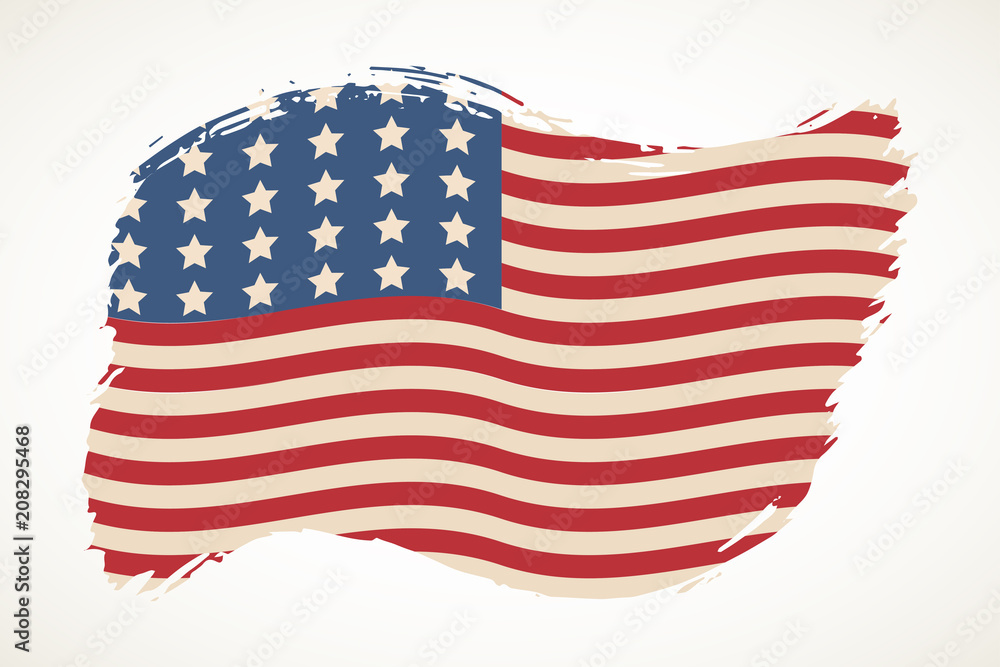 Fototapeta premium American flag patriotic illustration