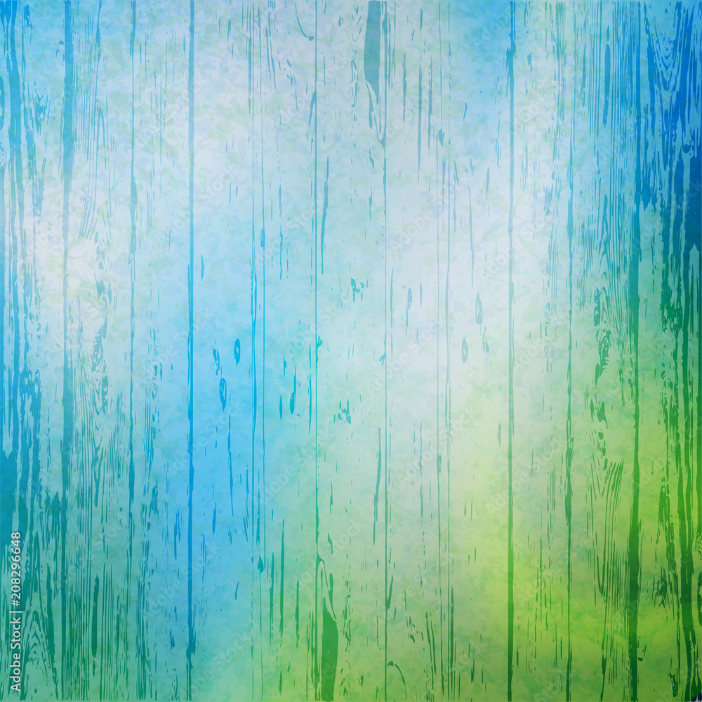 Bright wooden background. Abstract background. The blue backdrop. painted boards.  Vector illustration. Eps 10.