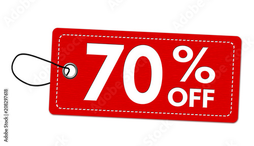 Special offer 70% off label or price tag