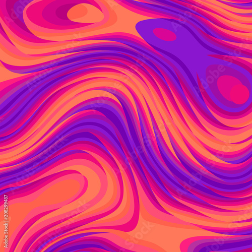 Abstract vector pattern. Curved wavy psychedelic irregular lines. Pattern based on fractal image.