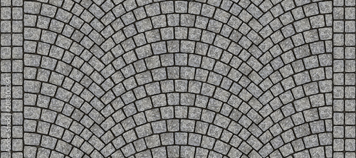 Road curved cobblestone texture 012