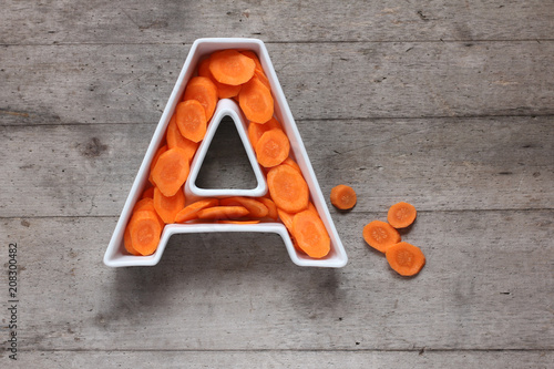 Konstfotografi Vitamin A in food concept