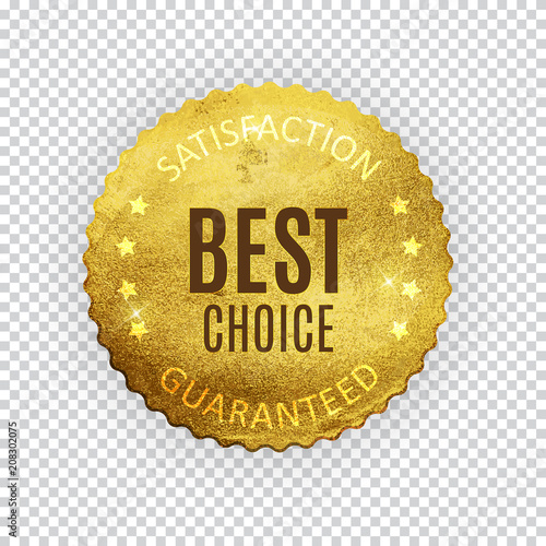 Best Choice Golden Shiny Label Sign. Vector Illustration