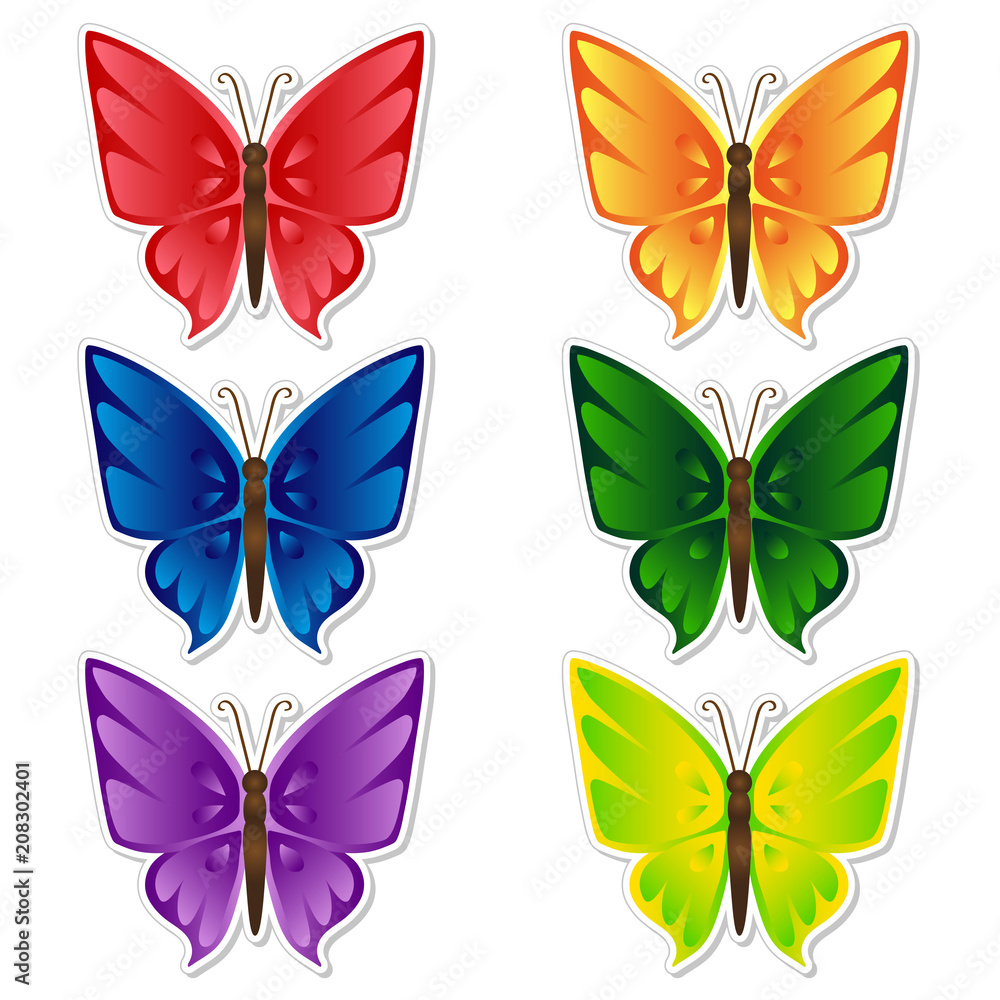 Butterflies stickers set Butterflies stickers set