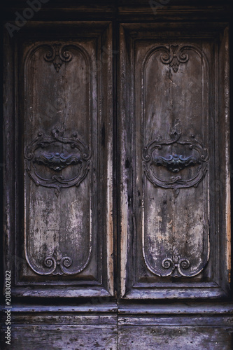 Old wooden door texture in Gothic style
