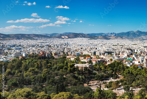 City of Athens as seen from Lycabettus hill, Attica, Greece