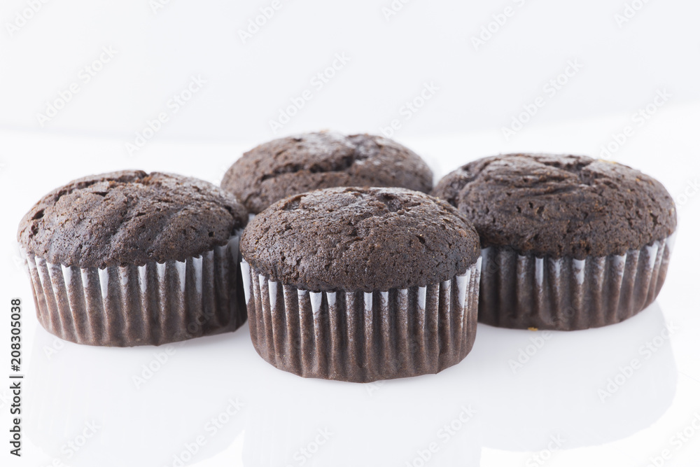 homemade cupcakes isolated on white background, close up homemade cupcakes isolated on white background, close up