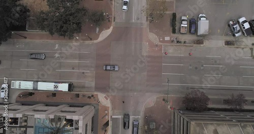 Houston Downtown Overhead Street Drone