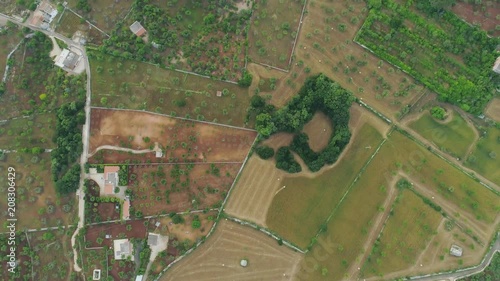 Farmer fields in Italy Drone flight 4k photo