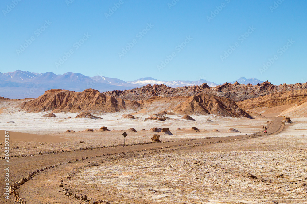 Dirt road perspective view,Chile