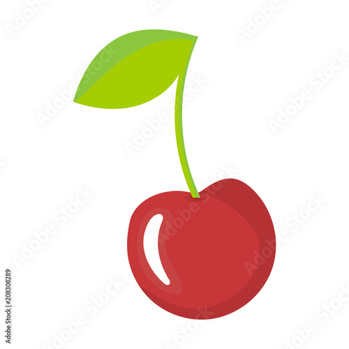 Simple  flat cherry icon. Isolated on white