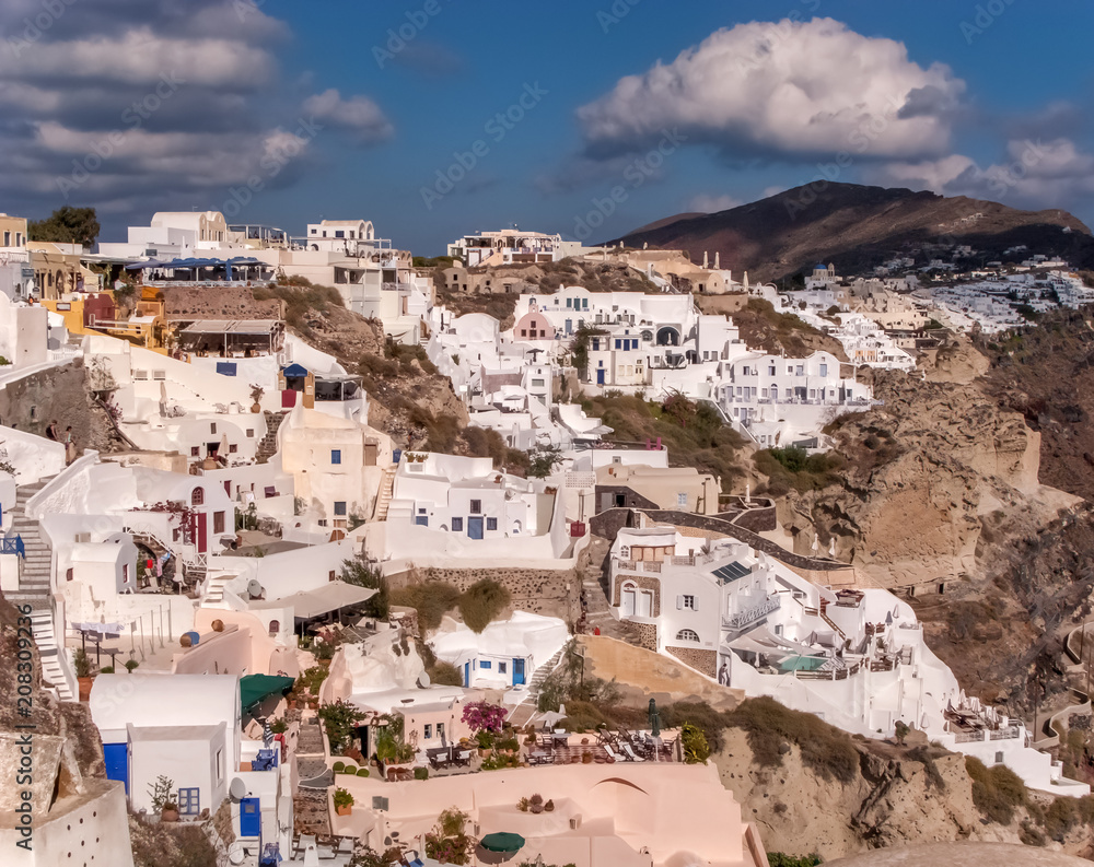 Impressive view of Santorini island. Picturesque view of the famous Santorin village, Greece, Europe. Traveling concept background. Cycladic island. Marvelous view of Santorin 