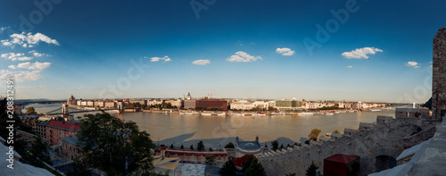 Panoramic view from the Castle Hill to Danube River