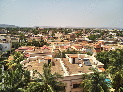 Aerial Drone view of niarela Quizambougou Niger Bamako Mali