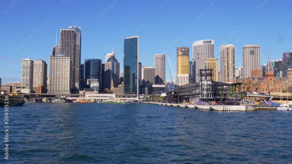 Sydney's circular quay and city skyline as viewed from an arriving ferry Sydney's circular quay and city skyline as viewed from an arriving ferry