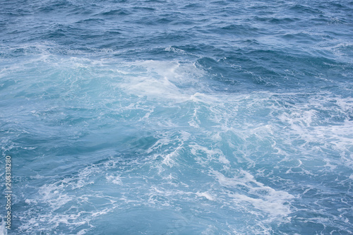 Abstract Blue Ocean Waves Background