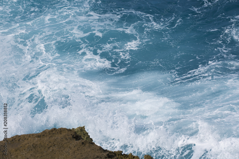 Abstract Blue Ocean Waves Background
