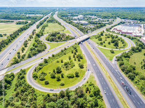 Aerial view of highway