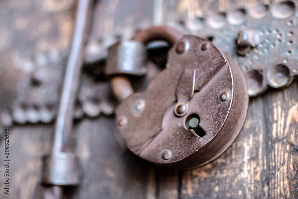 Old rusty padlock