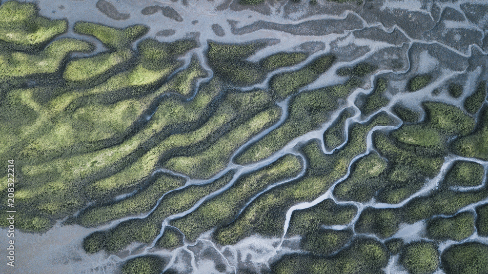 River Patterns and Bridge, Tasmanian Landscape Australia Views from the air