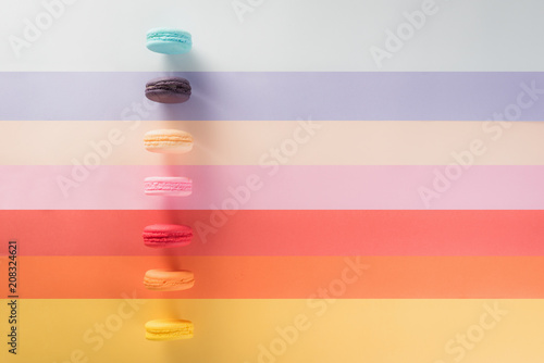 Colorful macarons or macaroons dessert sweet beautiful to eat photo