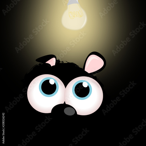 Bär im dunkeln mit Lampe