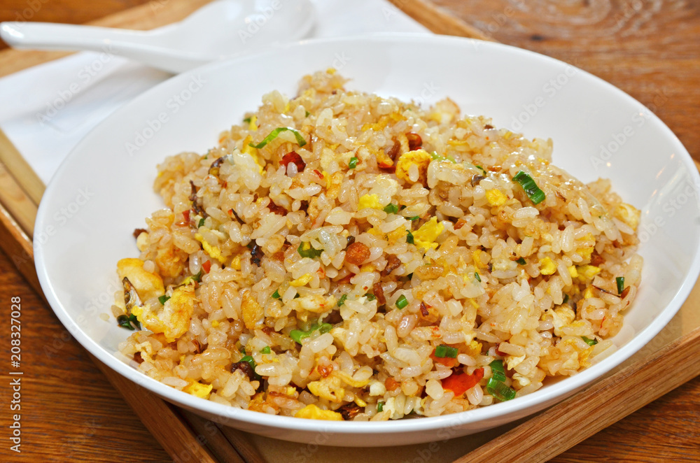 Fried rice with eggs is a popular food in Taiwan Fried rice with eggs is a popular food in Taiwan
