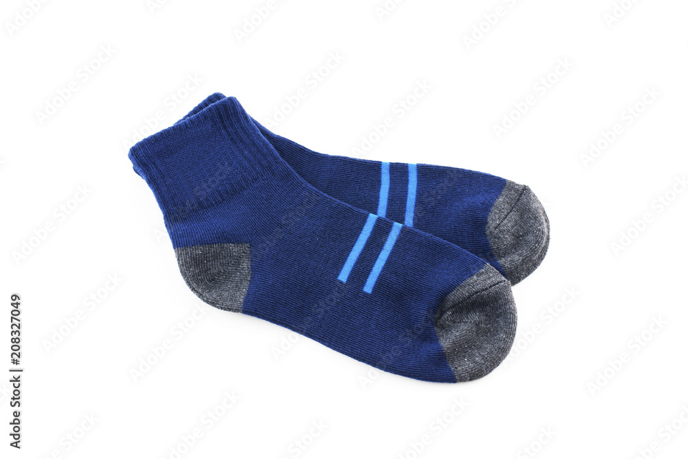 blue socks isolated on white background blue socks isolated on white background