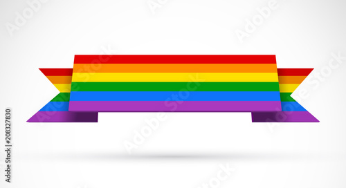 Free Download Gay pride banner with rainbow colored flag for Pride Month - GFXLoad