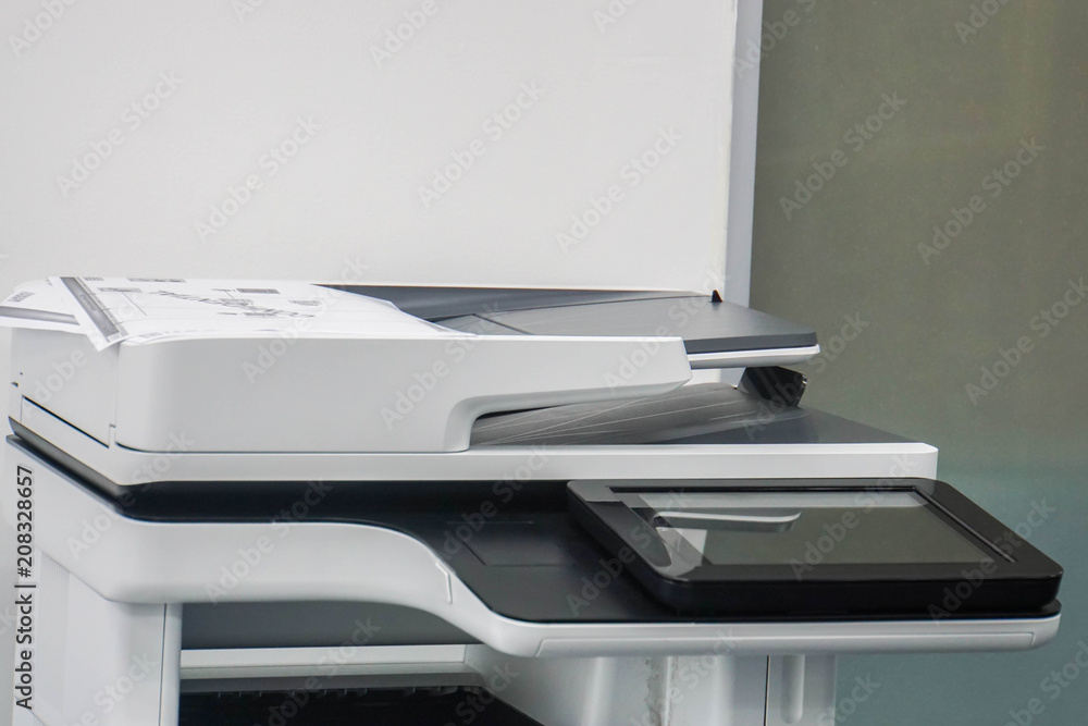 close up office printer touch screen for multifunction purpose to print, scan, copy and fax sending close up office printer touch screen for multifunction purpose to print, scan, copy and fax sending