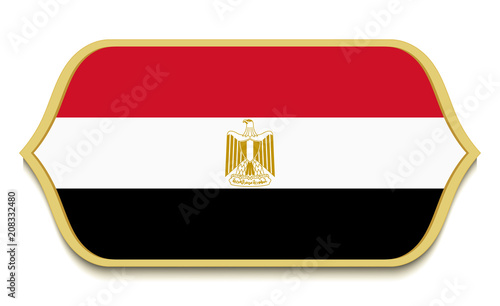 Egypt. Flat national flag icon button. Egyptian symbol isolated on white background.