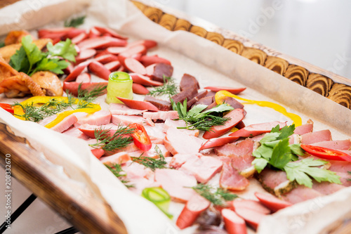 assorted meat and vegetable snacks