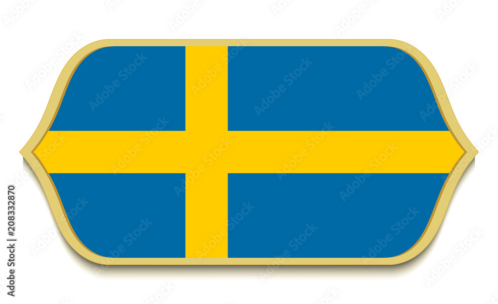 Sweden. Flat national flag icon button. Swedish symbol isolated on white background. Sweden. Flat national flag icon button. Swedish symbol isolated on white background.