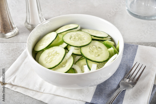 Bowl of cucumber salad photo