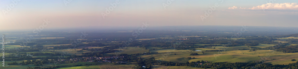  Panoramatic view from Kravi mountain, Czech landscape