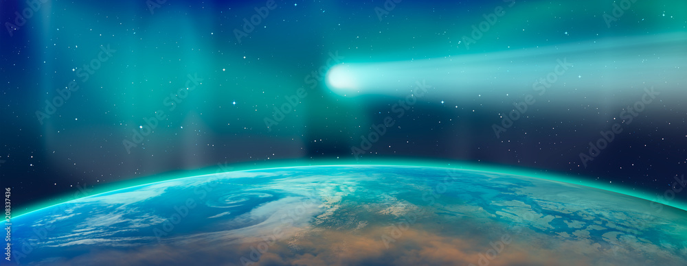 Comet on the space"Elements of this image furnished by NASA "
 - obrazy, fototapety, plakaty 